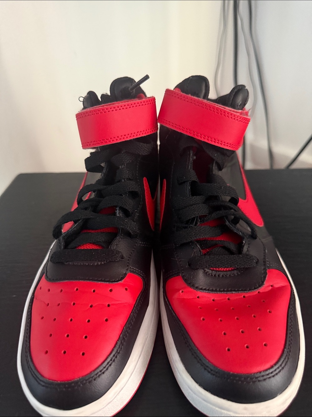 Nike Black and Red High-Top Nike Sneakers with Strap